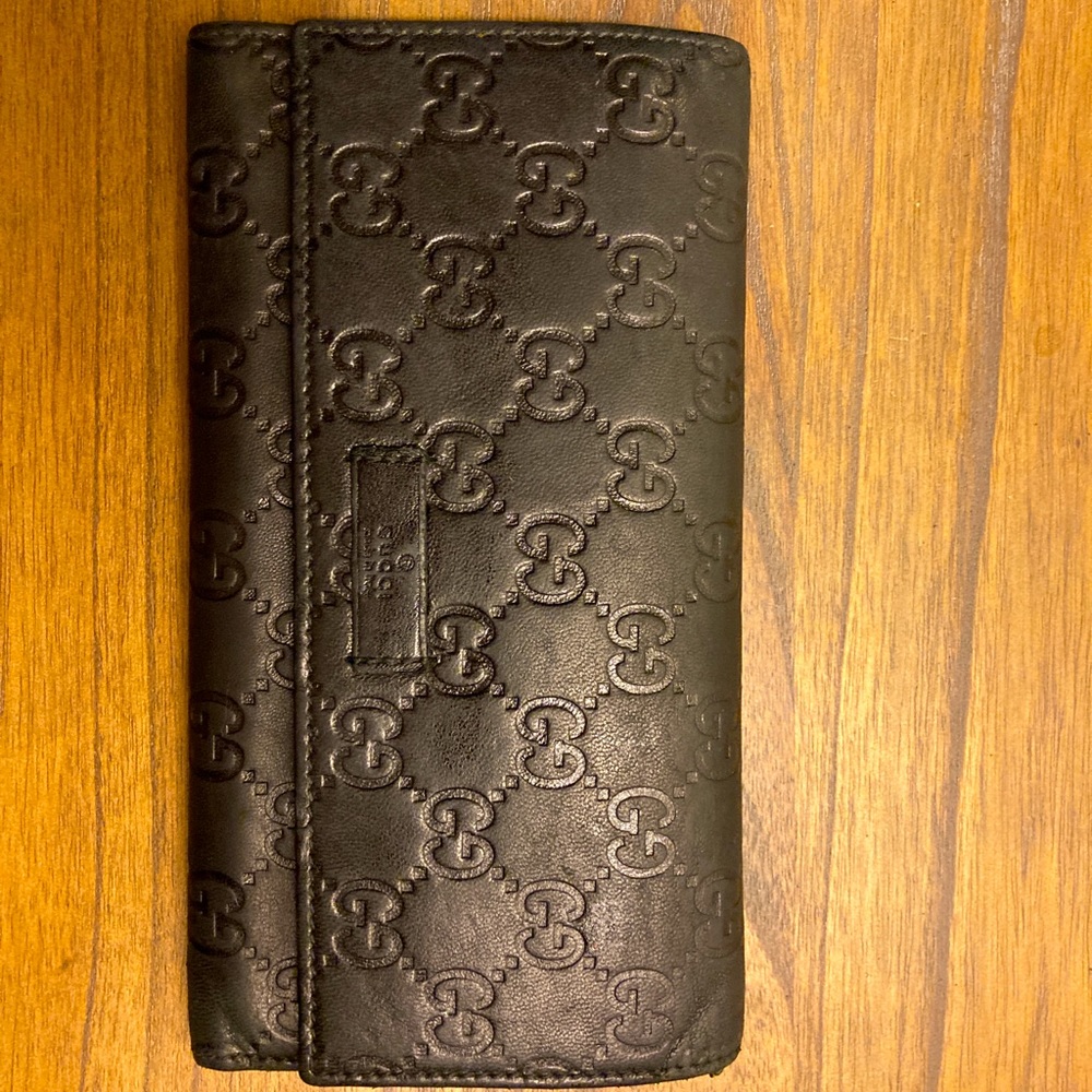 Gucci full leather monogram wallet